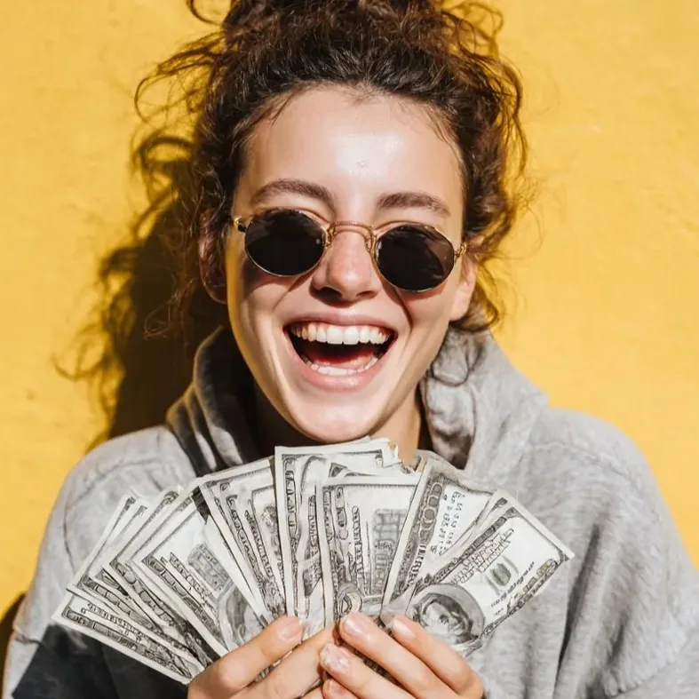 A person feeling confident about their finances